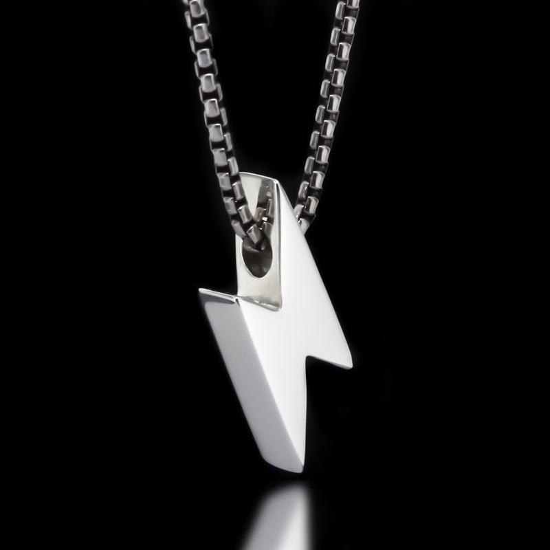 Lightning Bolt Slider Necklace - Sterling Silver - Twisted Love NYC