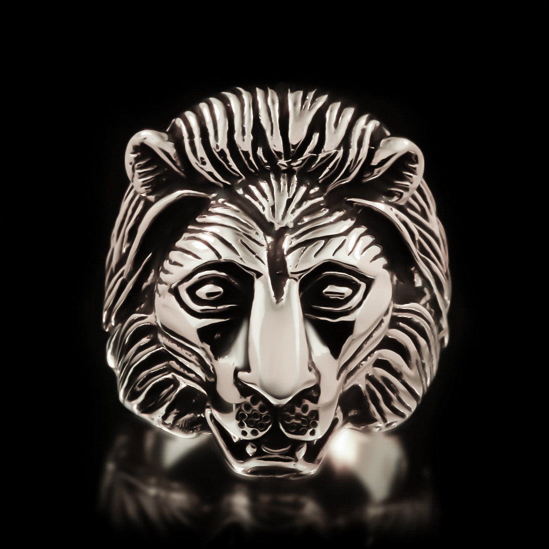 Roaring Lion Head Figure Blue Zircon Pieces Ring | Boutique Ottoman  Exclusive