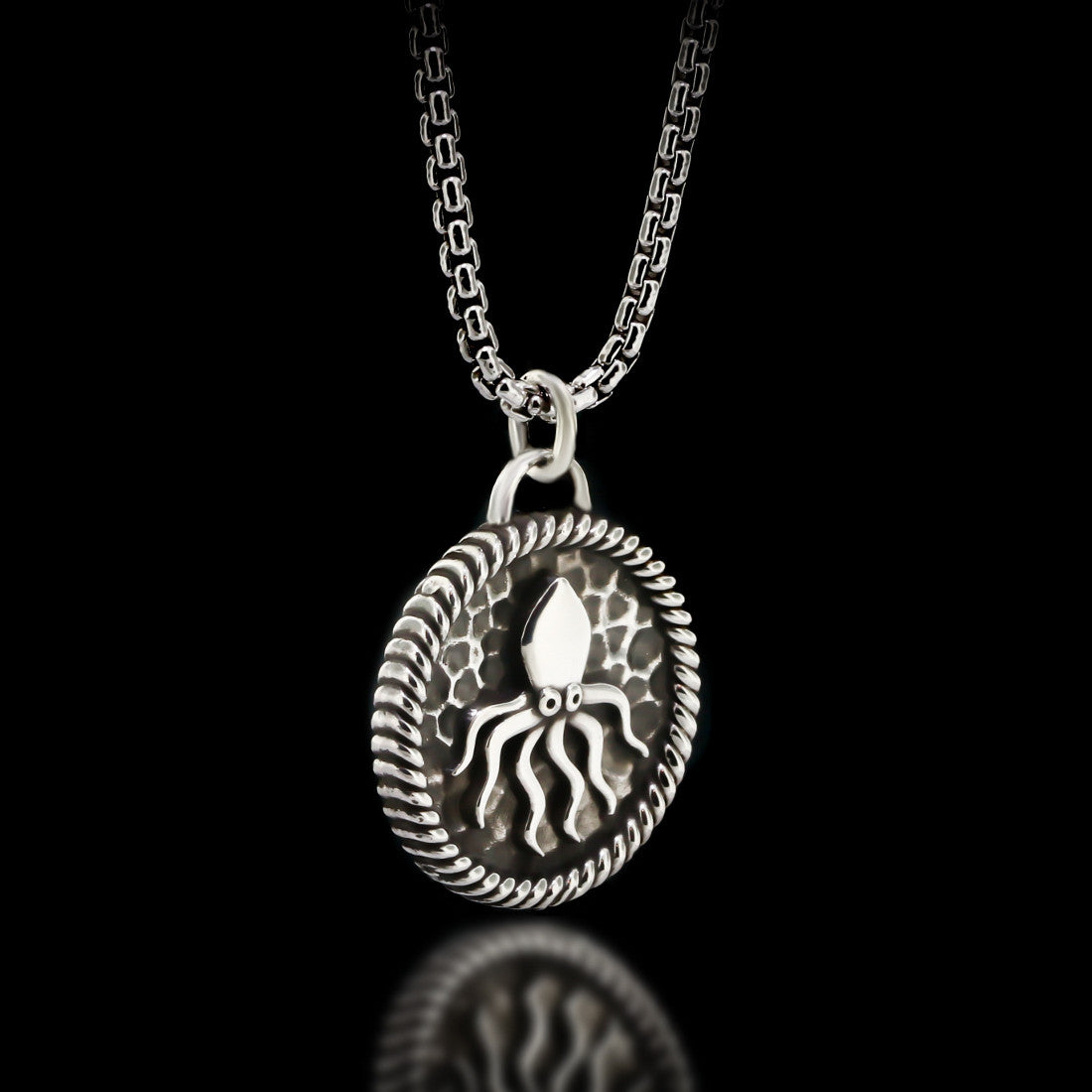 Kraken Medal Necklace - Sterling Silver - Twisted Love NYC