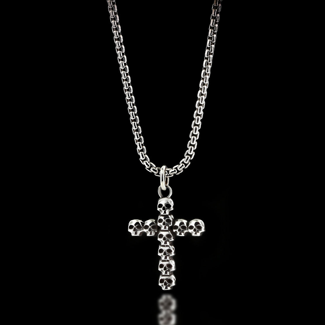 Skull Cross Necklace - Sterling Silver - Twisted Love NYC