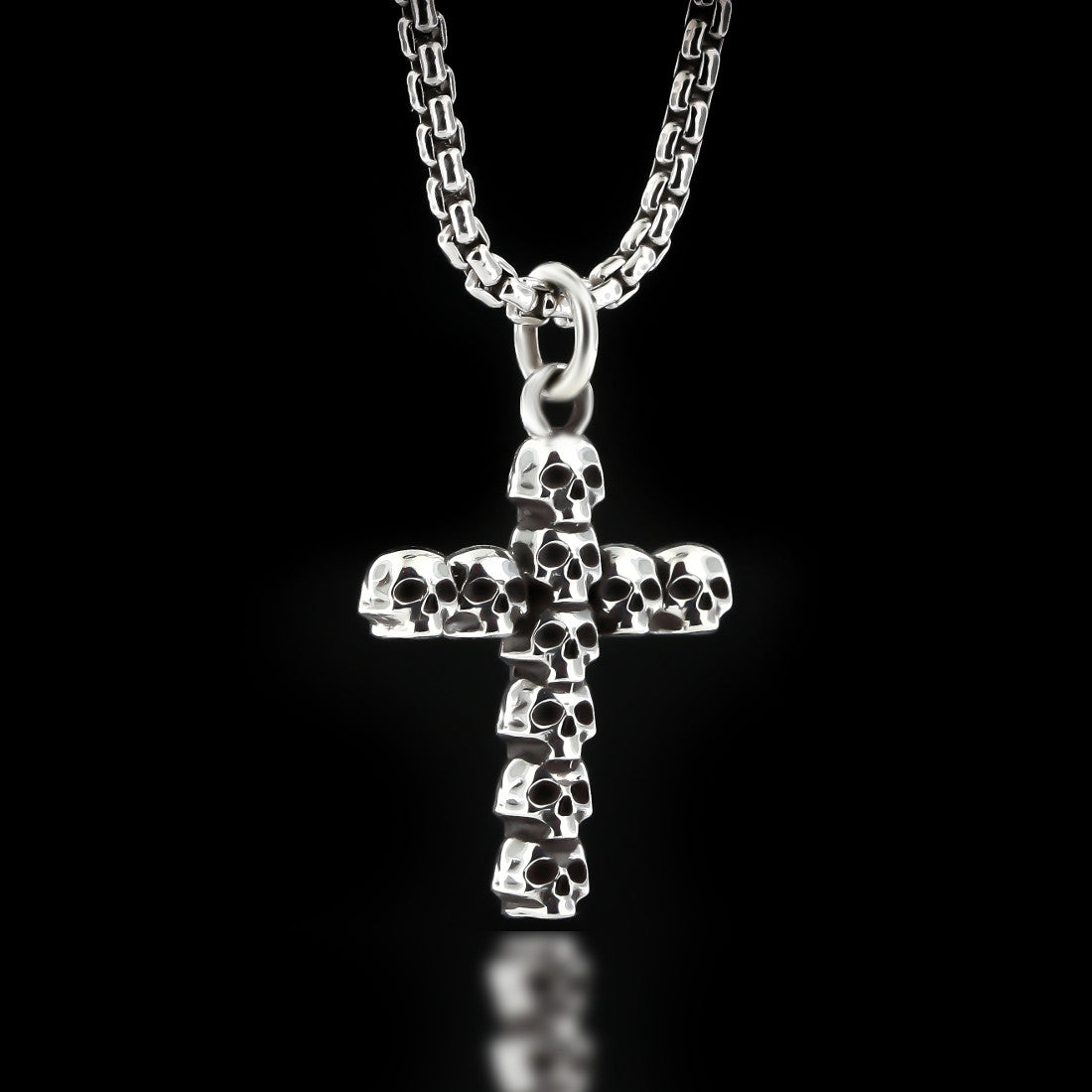 Skull Cross Necklace - Sterling Silver - Twisted Love NYC