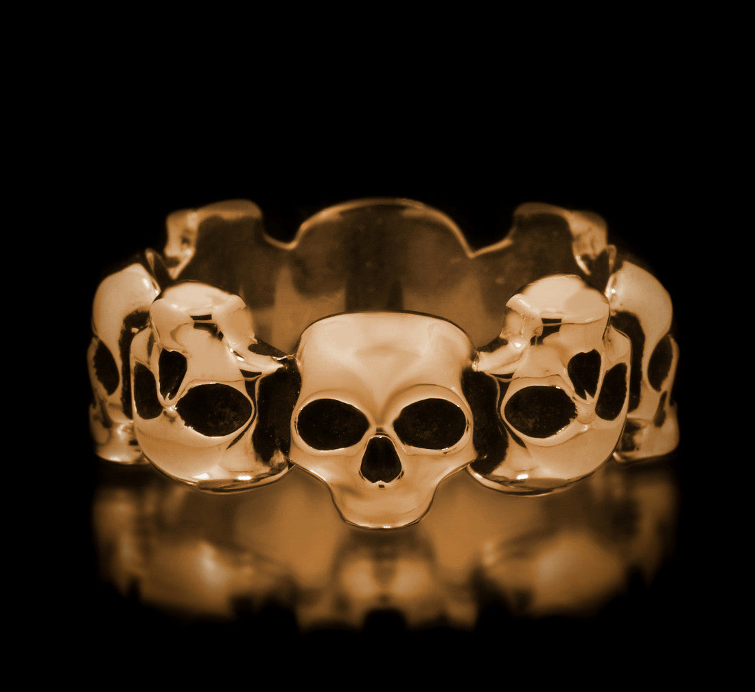 Skull Eternity Band - Brass - Twisted Love NYC