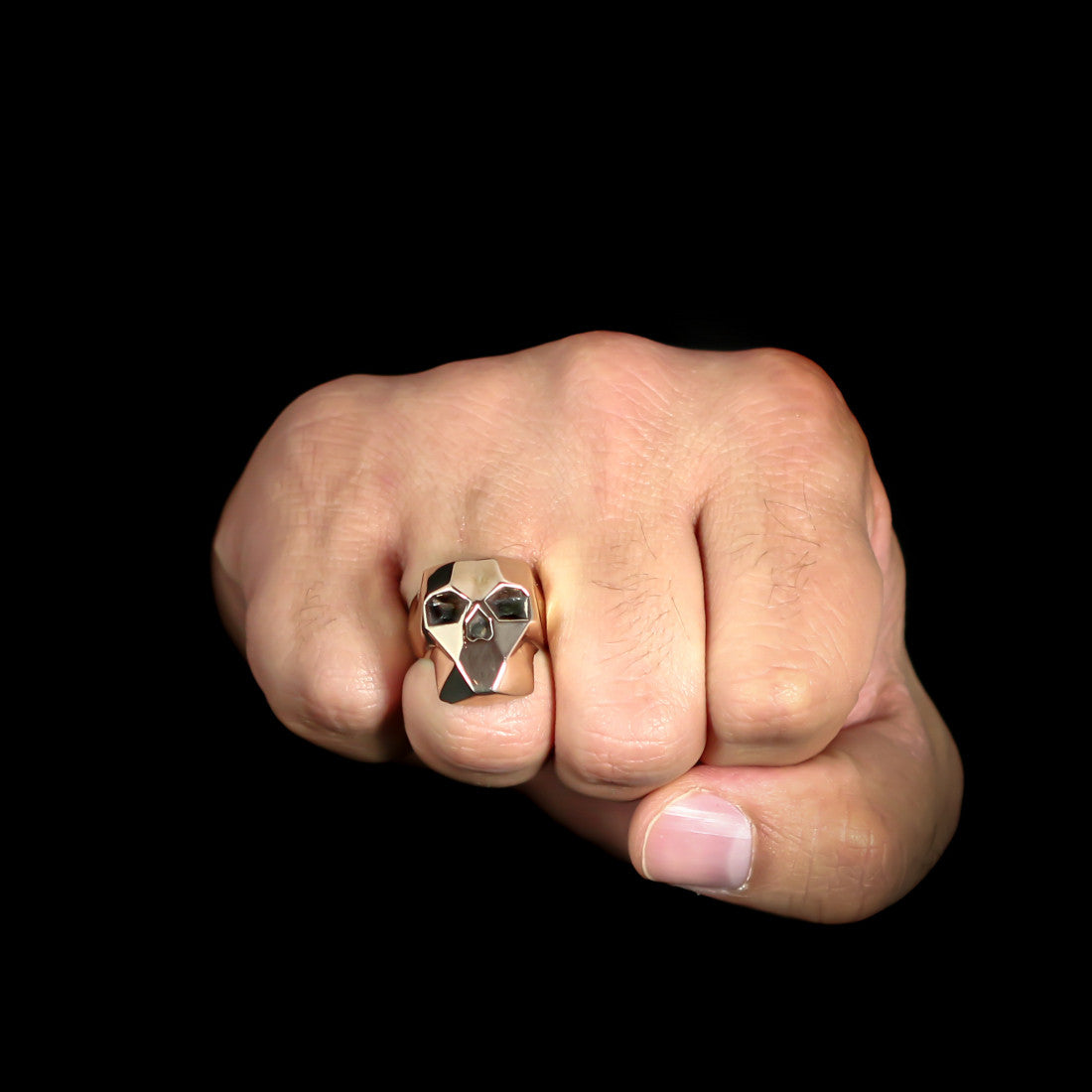 Faceted Skull Ring - Brass - Twisted Love NYC