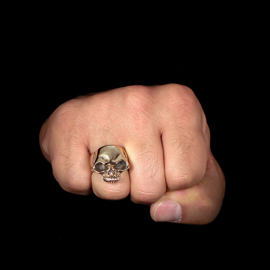 Biker Skull Ring - Brass - Twisted Love NYC