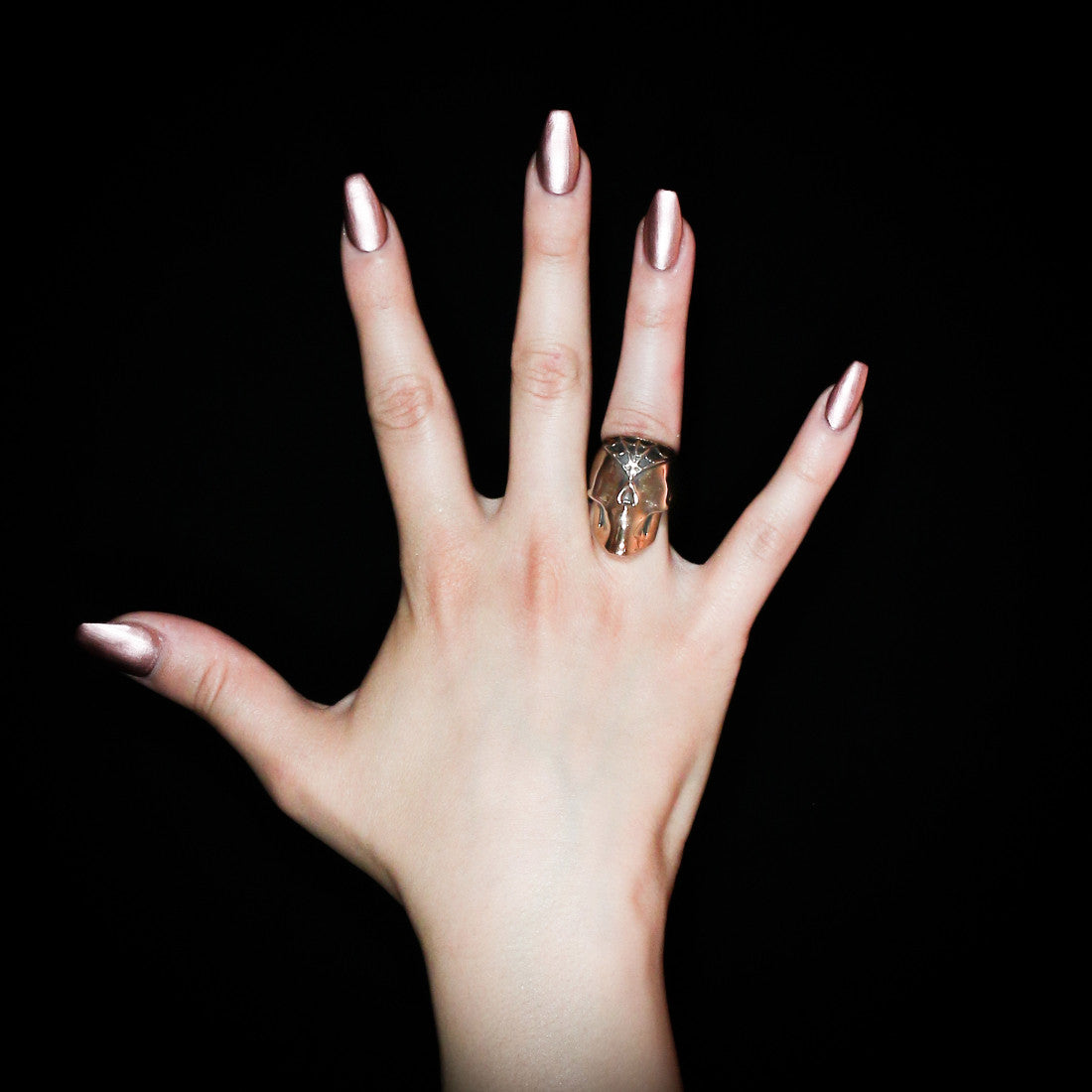 Silent Death Skull Ring - Brass - Twisted Love NYC