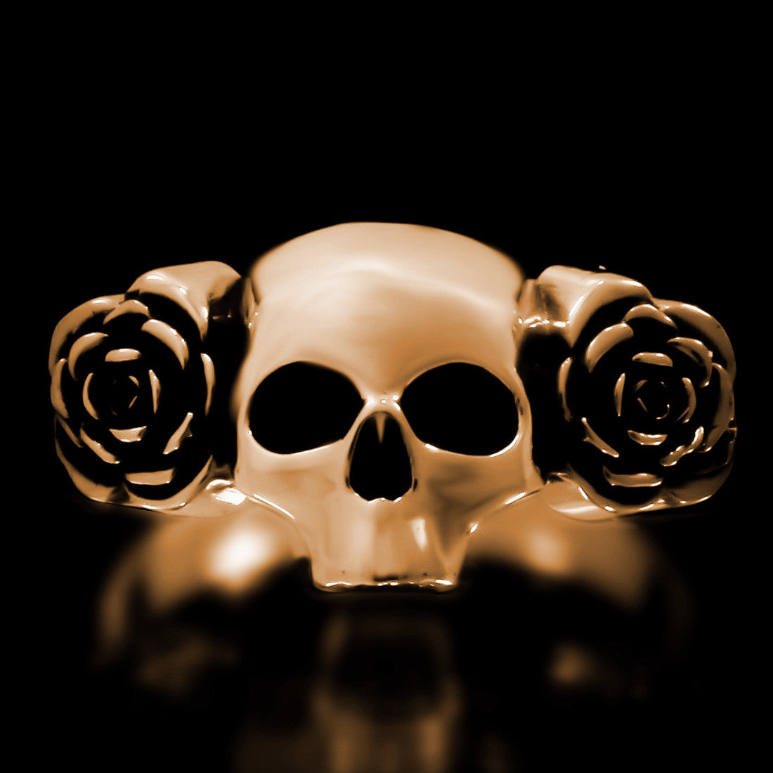Skull And Roses Ring - Brass - Twisted Love NYC