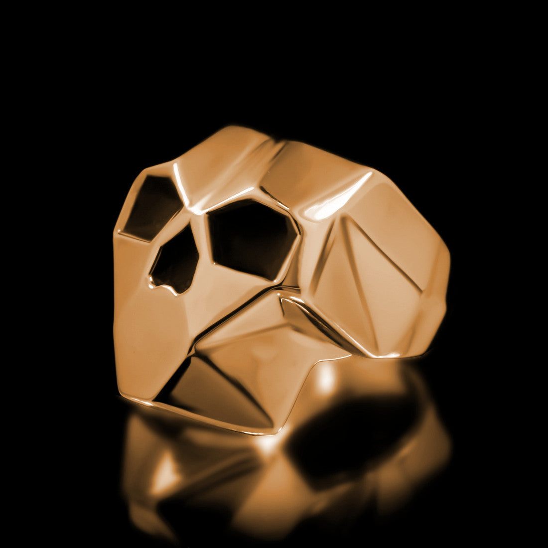 Faceted Skull Ring - Brass - Twisted Love NYC