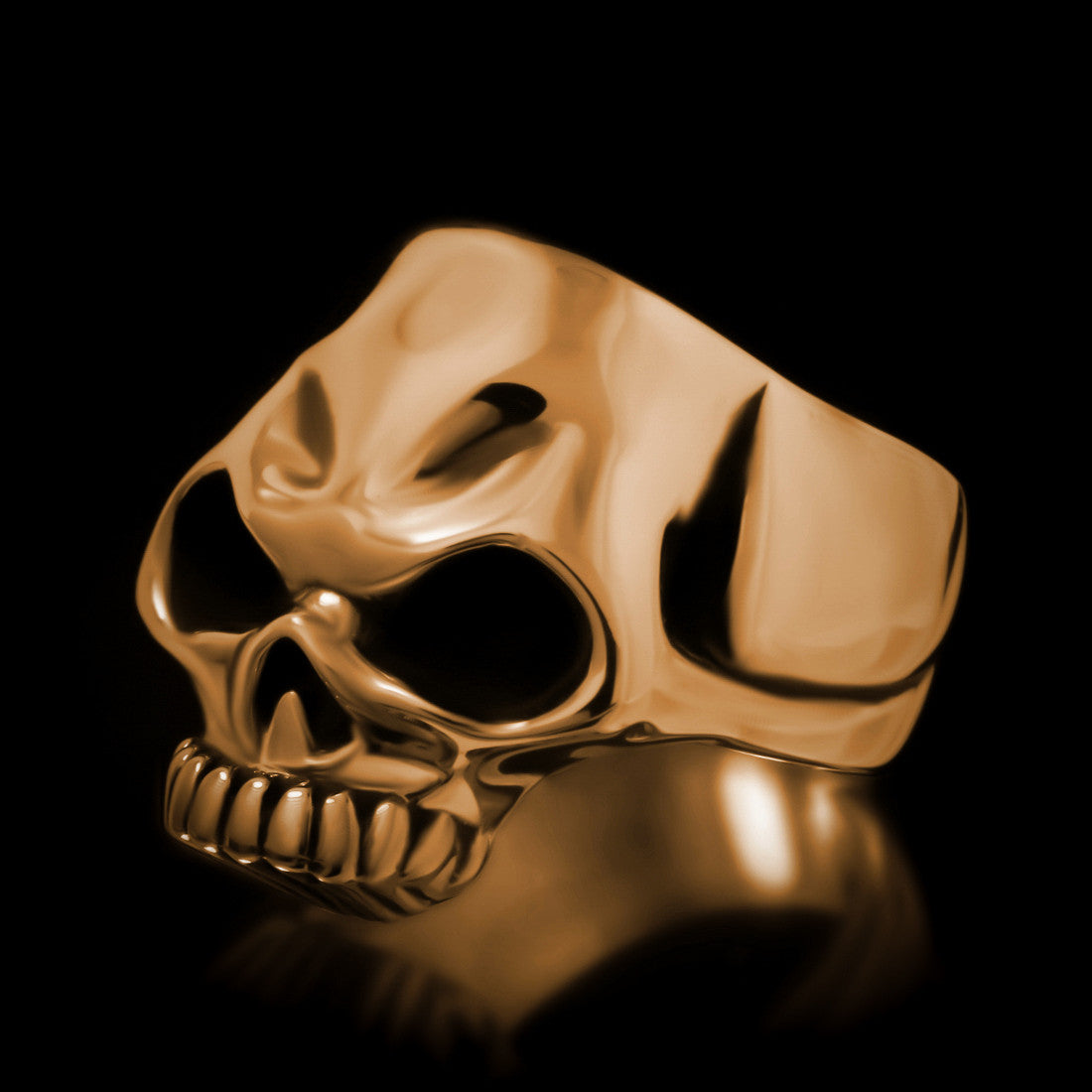 Biker Skull Ring - Brass - Twisted Love NYC