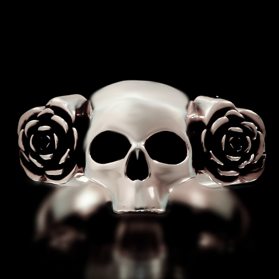 Skull And Roses Rings Skull And Roses Ring - Sterling Silver