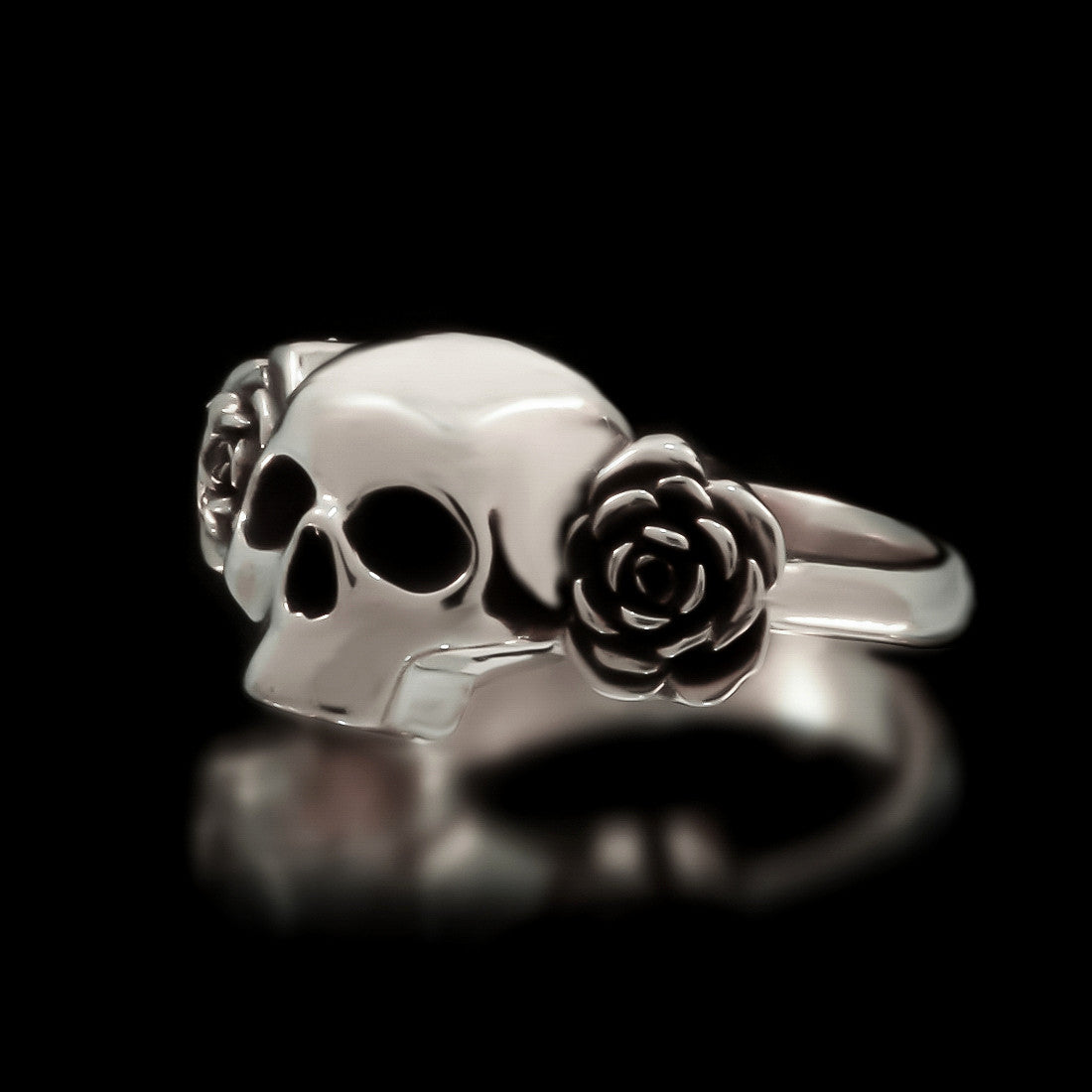 Skull And Roses Ring - Sterling Silver - Twisted Love NYC