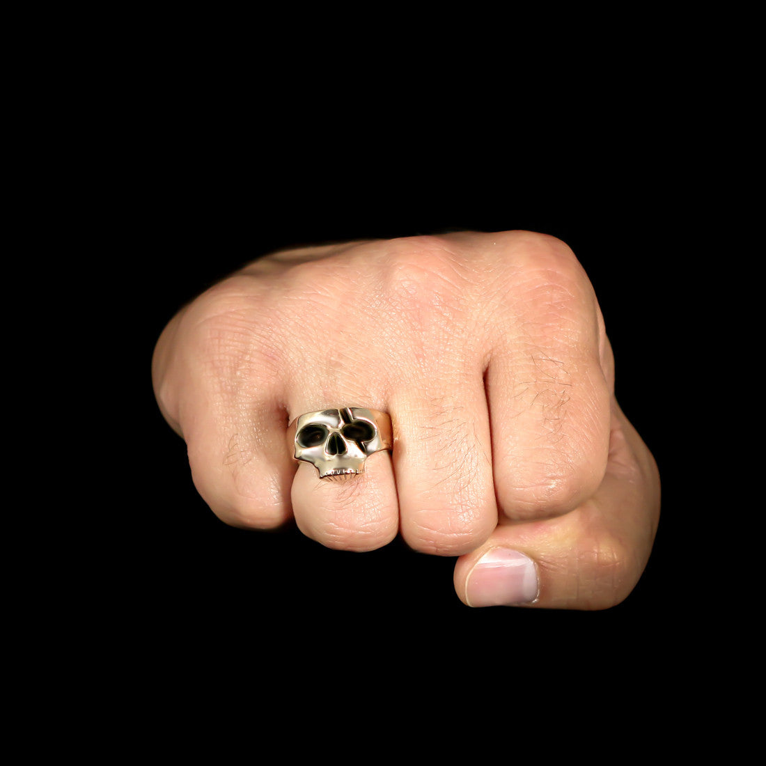 Slashed Skull Ring - Sterling Silver - Twisted Love NYC
