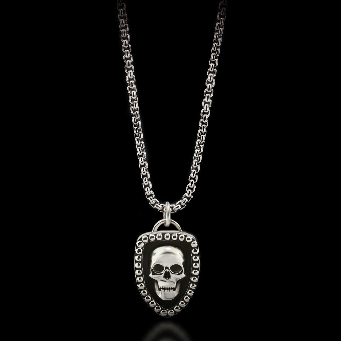 Skull Shield Necklace - Sterling Silver - Twisted Love NYC