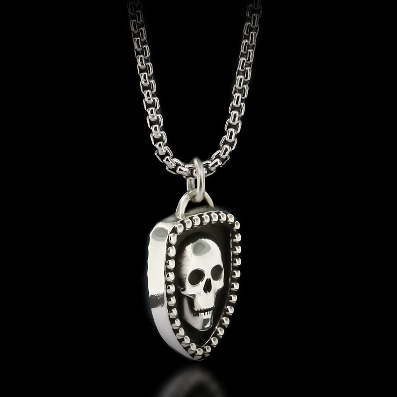 Skull Shield Necklace - Sterling Silver - Twisted Love NYC